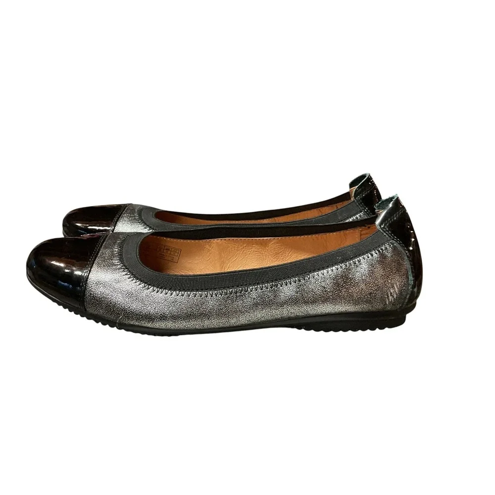 Josef Seibel Women's Pippa Metallic Leather Cap Toe Comfort Ballet Flats Size 8